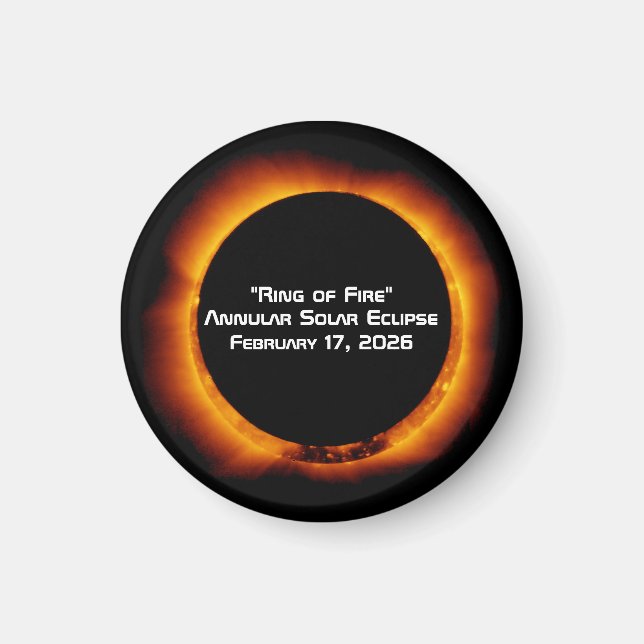 2026 Annular Ring of Fire Solar Eclipse Magnet (Framsidan)