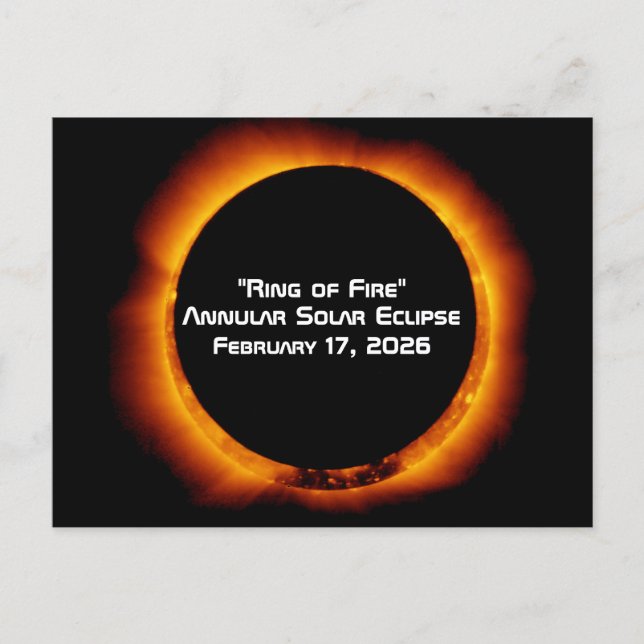 2026 Annular Ring of Fire Solar Eclipse Vykort (Framsida)