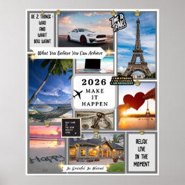 2026 Anpassad Law of Attraction Vision Board Mål Poster