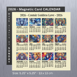 2026 Anpassningsbar Cosmic Goddess Calendar Söndag