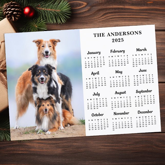 2026-Anpassningsbar för kalenderfamiljen Pet Hund  Julkort (Skapare uppladdad)