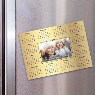 2026 - Anpassningsbar - Foto Gold Foil Family Magn