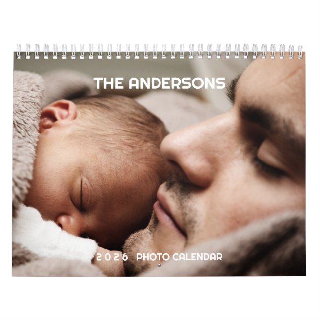 2026 Anpassningsbar Fotokalender | Redigerbar Årte Kalender (Omslag)