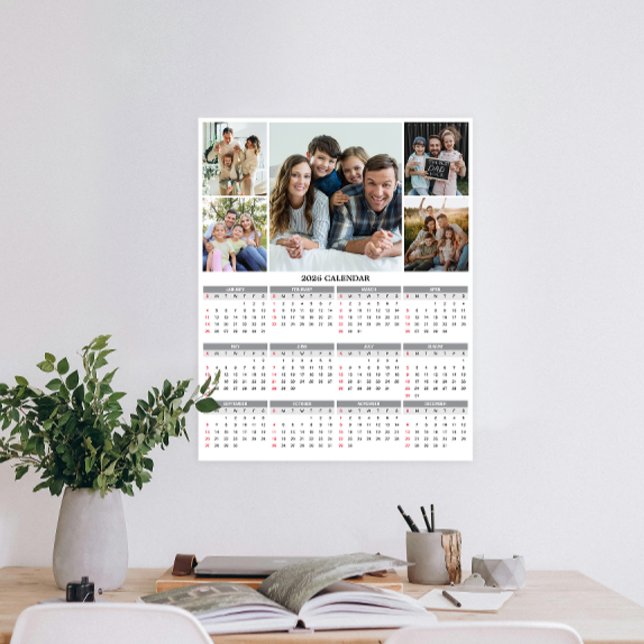 2026-Anpassningsbarnas familjekalender för fem fot Poster (Personalize 2026 with our custom photo calendar poster—display favorite photos and stay organized.)