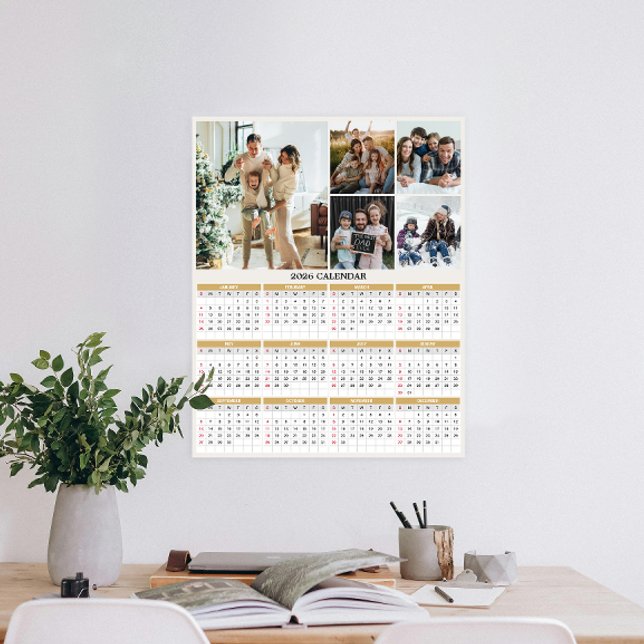 2026-Anpassningsbarnas familjereservkalender Poster (Personalize 2026 with our custom photo calendar poster—display favorite photos and stay organized.)