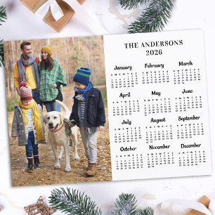2026-Anpassningsbarnas fotofamilj Namn 12-månaders Julkort
