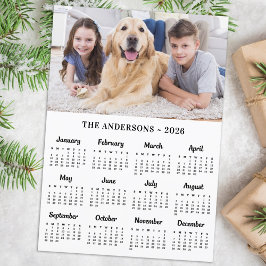2026-Anpassningsbarnas fotofamilj Namn 12-månaders Julkort
