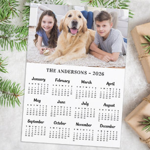 2026-Anpassningsbarnas fotofamilj Namn 12-månaders Julkort