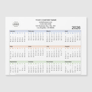 2026-Anpassningsbarnas Magnetic Calendar-kort för 