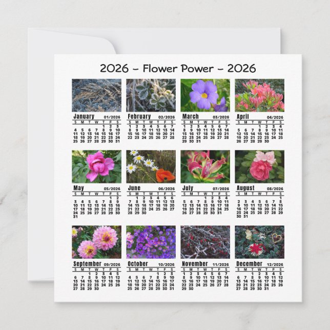 2026-Anpassningsbarnas Photo Flower Calendar Sönda (Framsida)