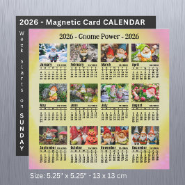 2026-Anpassningsbarnas Photo Gnome Calendar Söndag