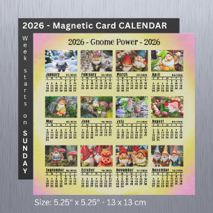 2026-Anpassningsbarnas Photo Gnome Calendar Söndag