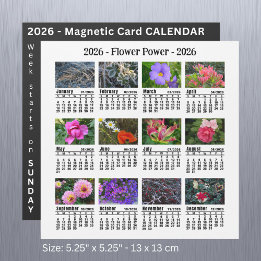 2026-Anpassningsbars blomstermagnetkalender, SU
