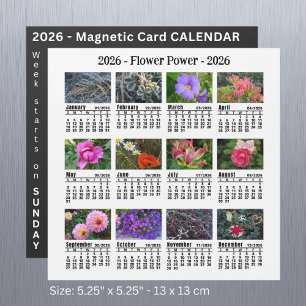 2026-Anpassningsbars blomstermagnetkalender, SU