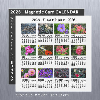2026-Anpassningsbars blomstermagnetkalender, SU