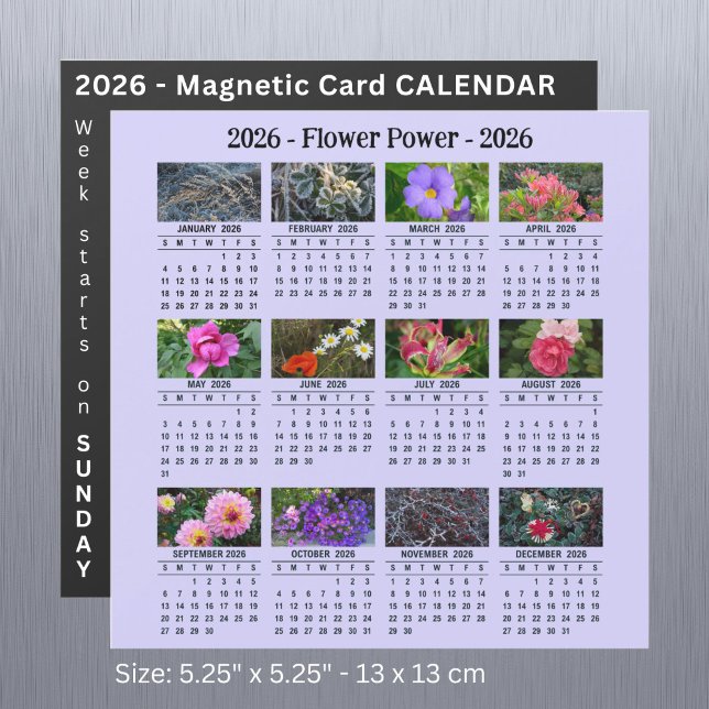 2026-Anpassningsbars Flower magnetisk lilac Calend (Skapare uppladdad)