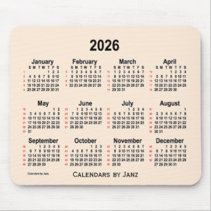 2026 Antique White 52 Weeks Calendar från Janz Musmatta