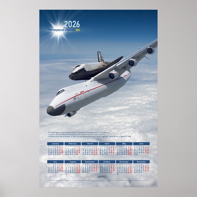 2026 Antonov An-225 "Mriya" Minneskalender Poster (Framsidan)