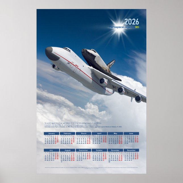 2026 Antonov An-225 Mriya Tribut Poster Kalender (Framsidan)