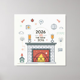 2026 Är Den Nya 2016 Digitala Kulturvektorn Canvastryck