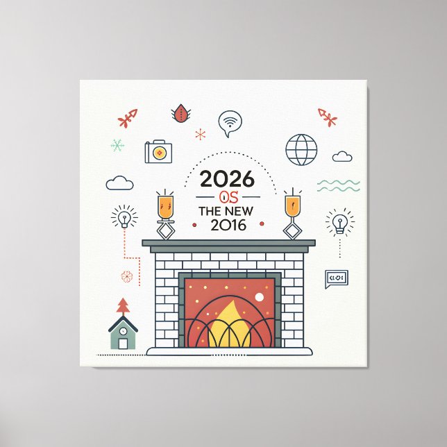 2026 Är Den Nya 2016 Digitala Kulturvektorn Canvastryck (Framsida)