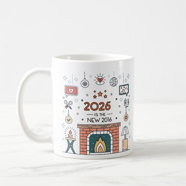 2026 Är Det Nya 2016 Mysig Kultur Vektor Kaffemugg (Vänster)