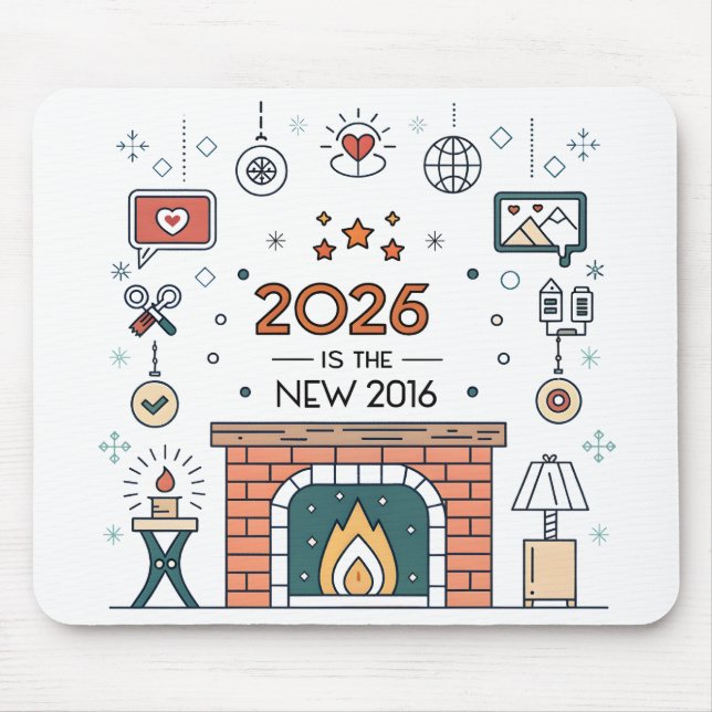2026 Är Det Nya 2016 Mysig Kultur Vektor Musmatta (Framsidan)