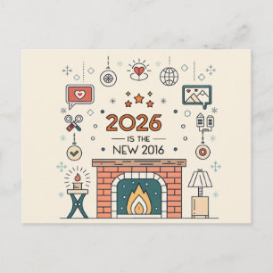 2026 Är Det Nya 2016 Mysig Kultur Vektor Vykort