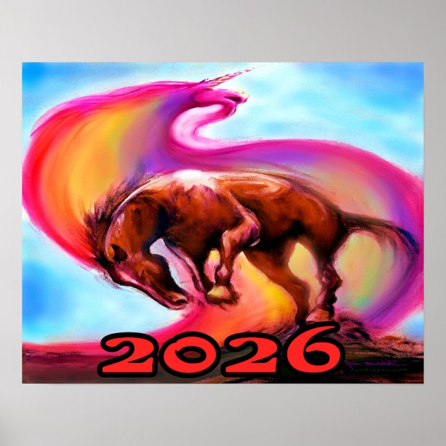 2026 år för den eldiga hästen poster (Framsidan)