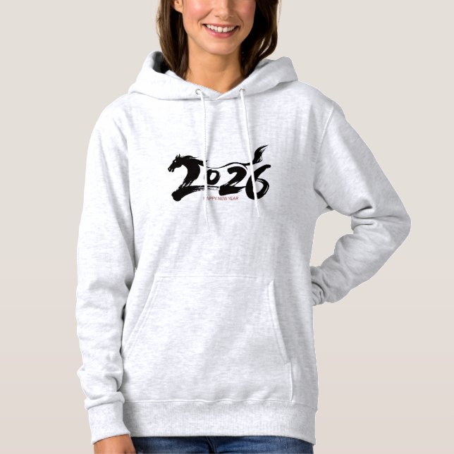 2026 År för Häst Borstkonst T Shirt (Framsida)