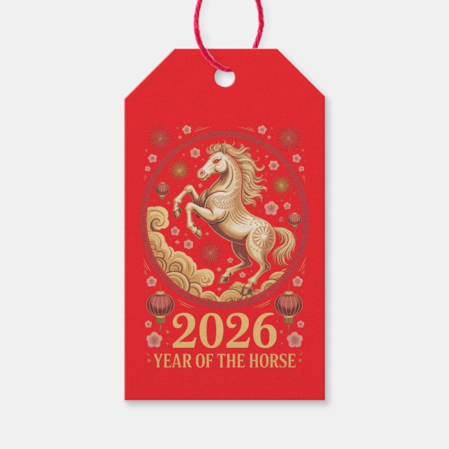2026 År för Hästen Presentkort Presentetikett (Framsidan)