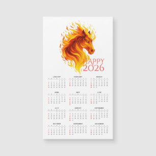 2026 År för Magnetisk kalender för eldhäst