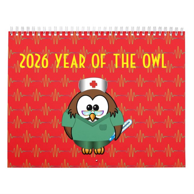 2026 år för ugglekalender kalender (Omslag)