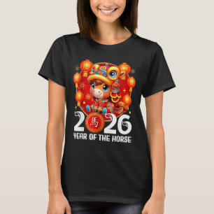2026 År Häst Kinesiskt Nytt Grafiskt Konstverk T Shirt