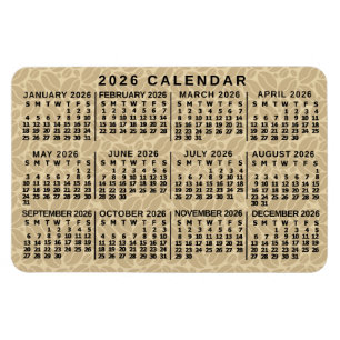 2026 År Månadskalender Ljus Kaffe Bönor Magnet