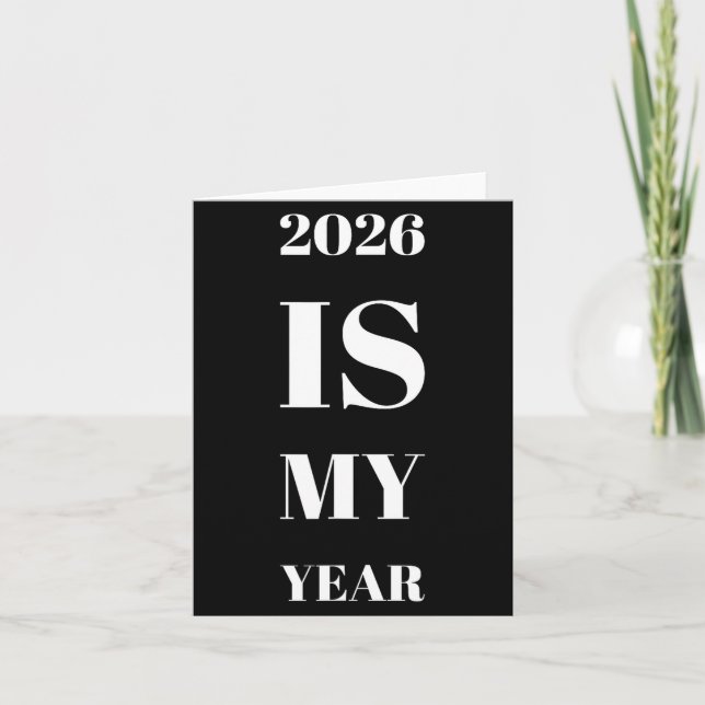 2026 är mitt år Nyårslöfte Motivation Aff Kort (Framsida)