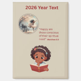 2026 År Text Flickar Läsning Magnet