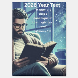 2026 År Text Man Läsning Magnet