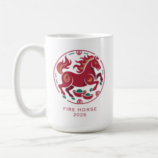 2026 Året för den Eldiga Hästen Kinesisk Zodiaklyc Kaffemugg