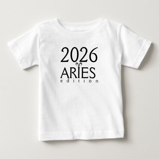 2026 Aries edition with symbol Baby T-Shirt (Framsida)