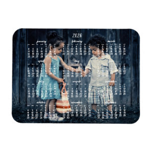 2026 Årlig Kalender Foto Magnet 3x4