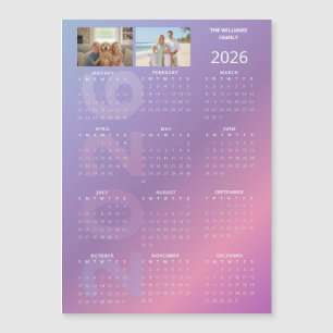 2026 Årlig Kalender Rosa Blå Personlig Foto