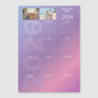 2026 Årlig Kalender Rosa Blå Personlig Foto