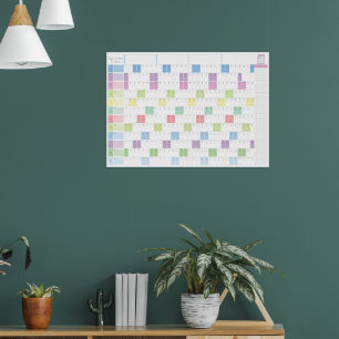 2026 Årlig planerare utskrivbar Pastell väggkale Poster