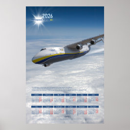 2026 Årlig Väggkalender Affisch Antonov-225 Mriya