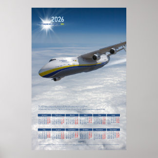 2026 Årlig Väggkalender Affisch Antonov-225 Mriya