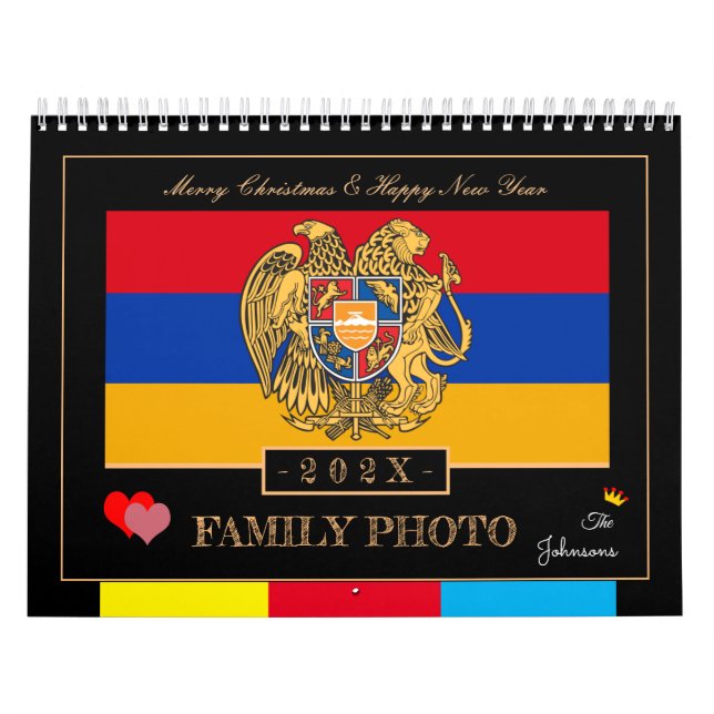 2026 Armeniska Flagga & Gott nytt år, armeniska fo Kalender (Omslag)