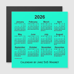 2026 års Aquamarine-kalender från Janz 5x5 Magnet