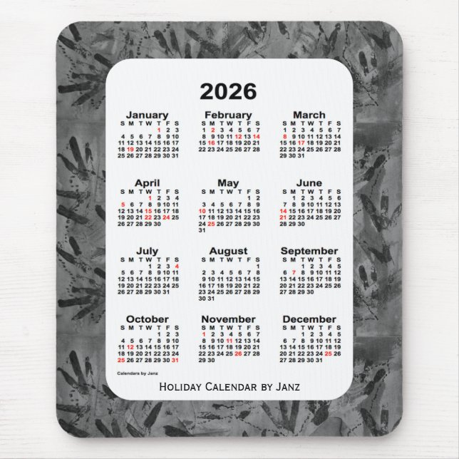 2026 års Black Art Helgdag Calendar av Janz Musmatta (Framsidan)