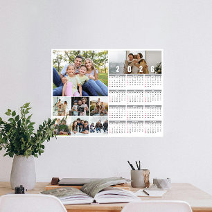 2026 års fotopalender för Personlig av nya familje Poster